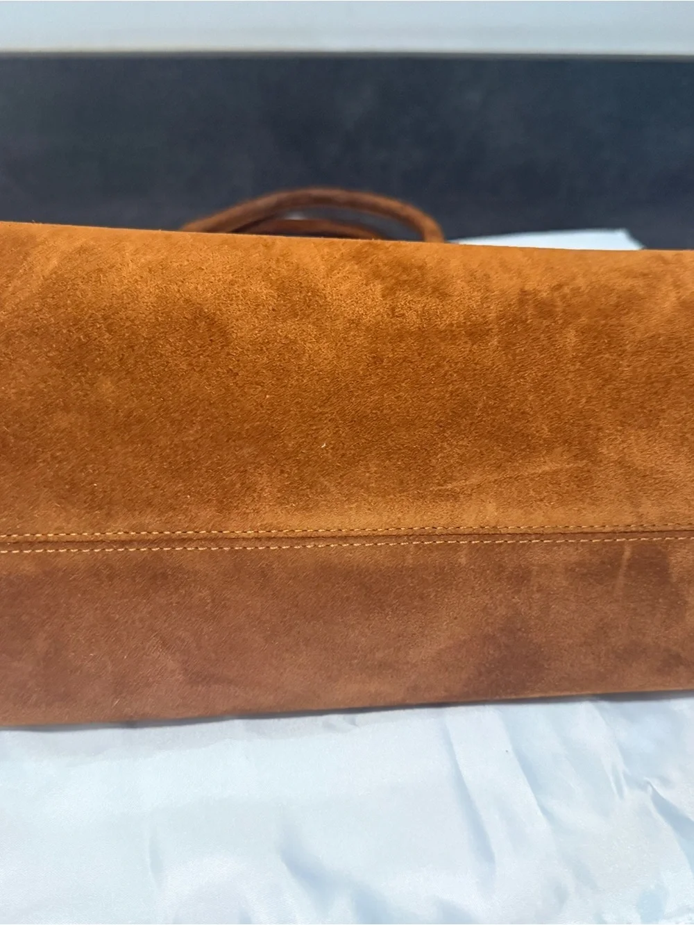 Coach Soft Empire Carryall 40 in Suede Chestnut Brown